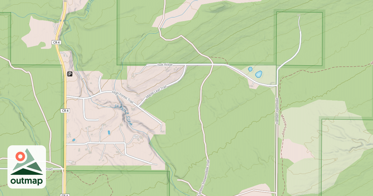 Map of Caribou Snowmobile Trail