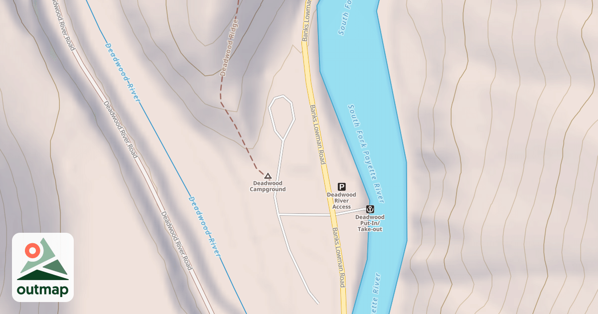 Map of DEADWOOD CAMPGROUND