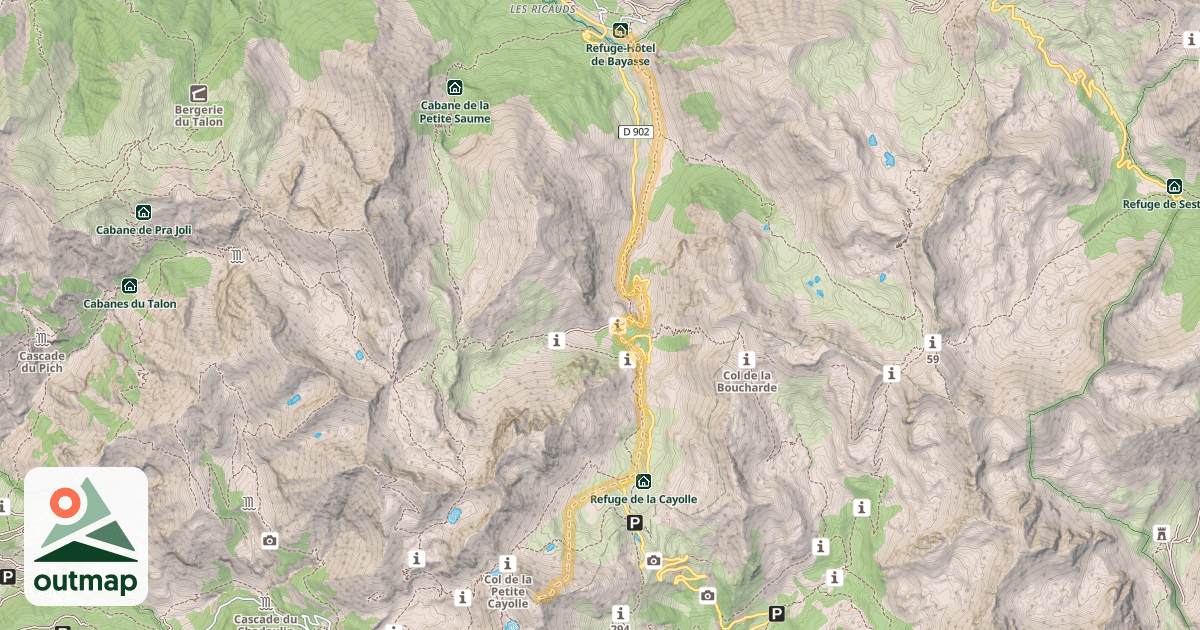 Map of Sommet des Garrets — Bayasse