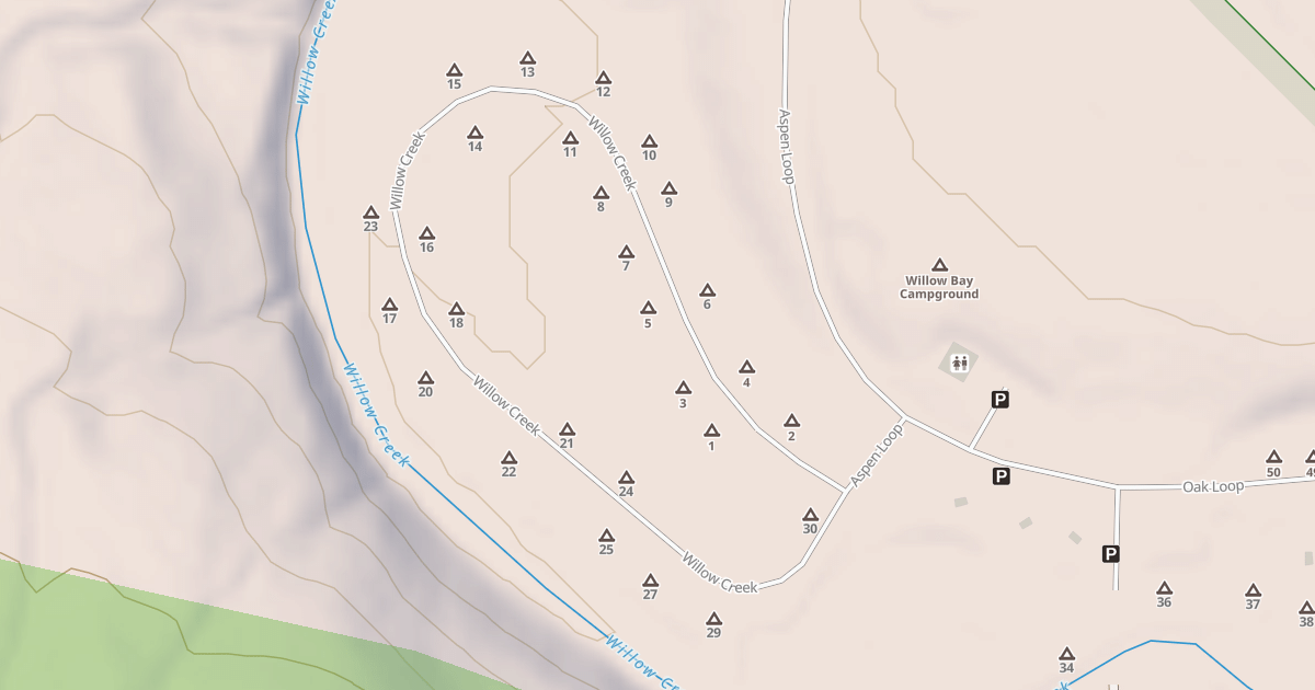 Map preview of WILLOW BAY - CAMPING