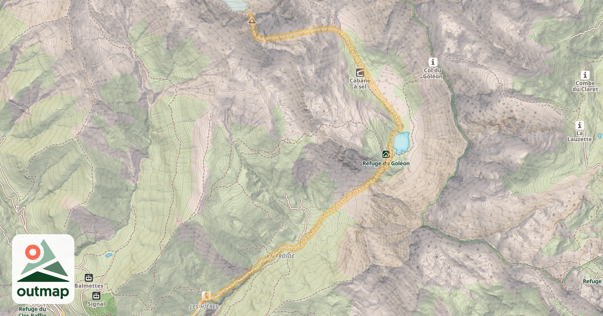 Map of Aiguille du Goléon — Les Hières