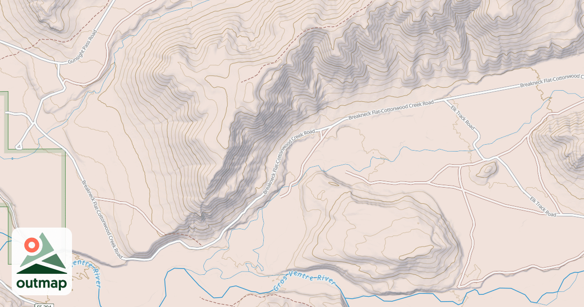 Map of BREAKNECKFLAT COTTONWOOD CREEK