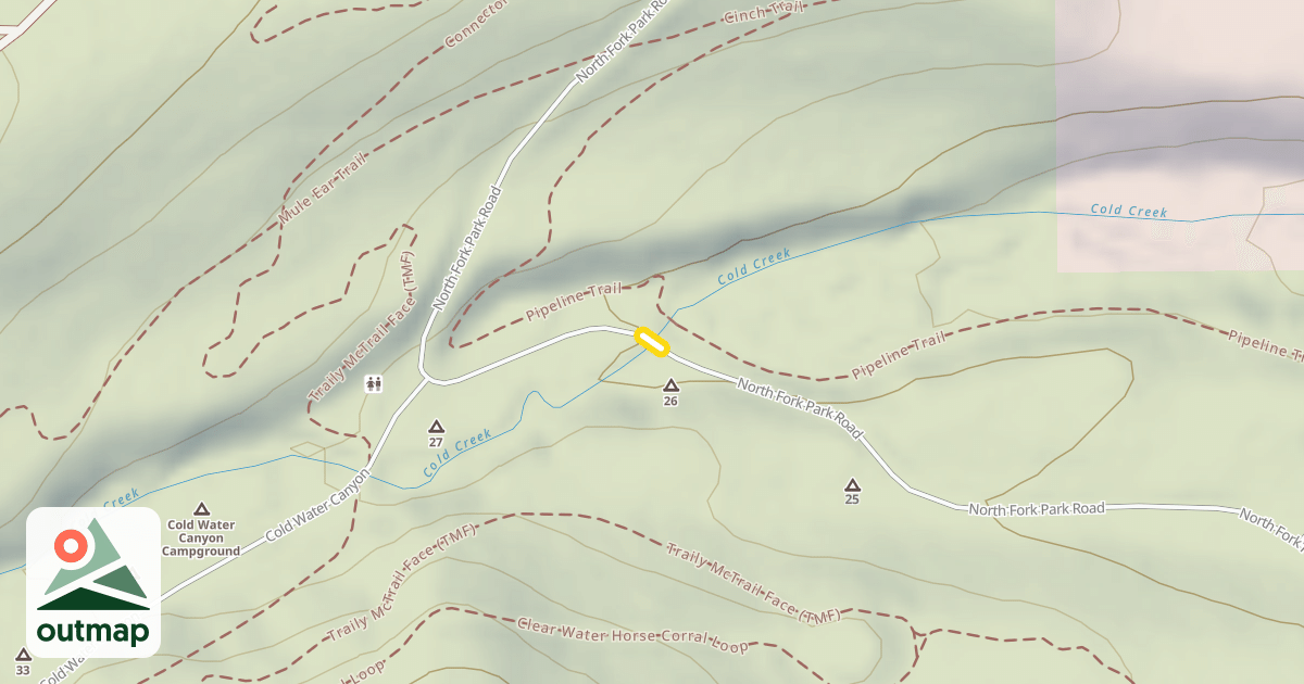 Map of North Fork Park Road