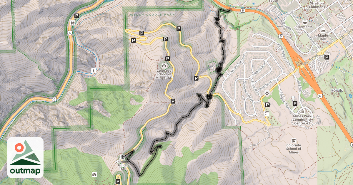 Map of Chimney Gulch Trail