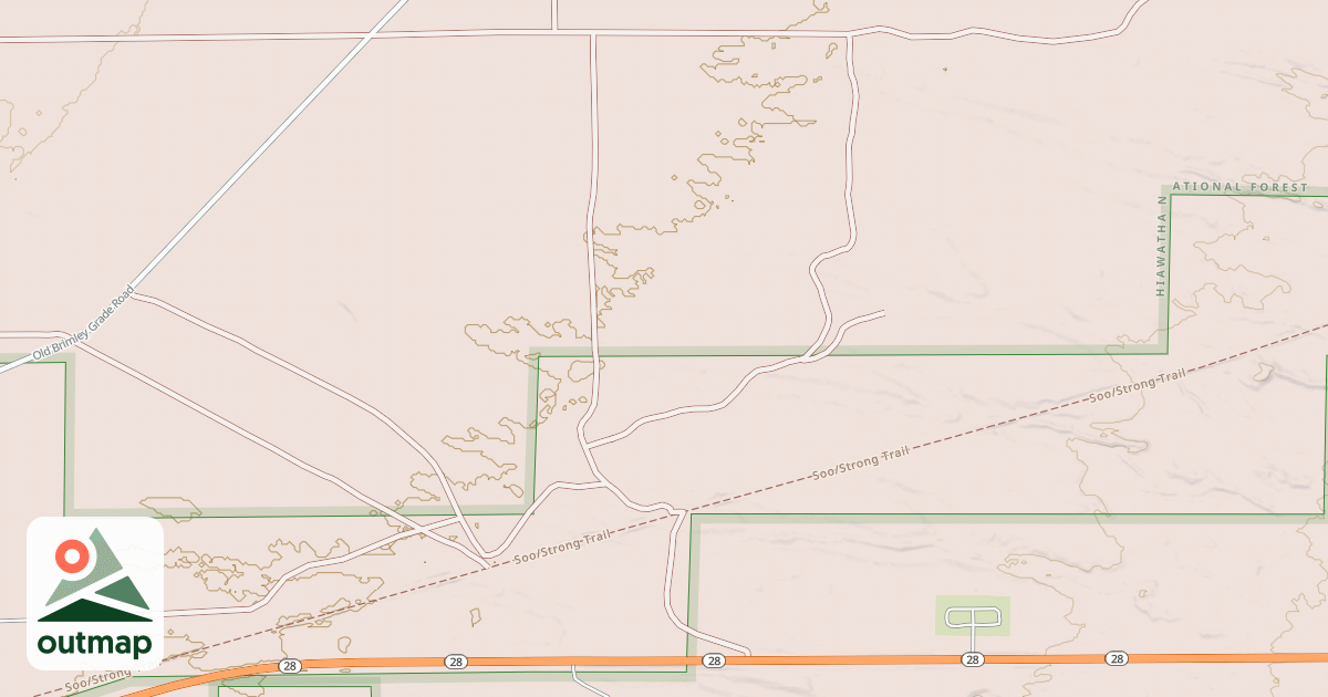 Map of M-28 SPUR 3034