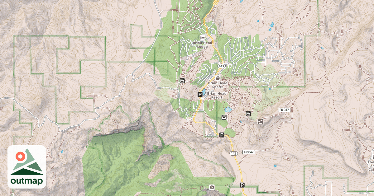 Map of BRIANHEAD SNOWMOBILE TRAIL