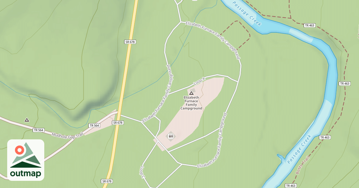 Map of ELIZABETH FURNACE CAMPGROUND