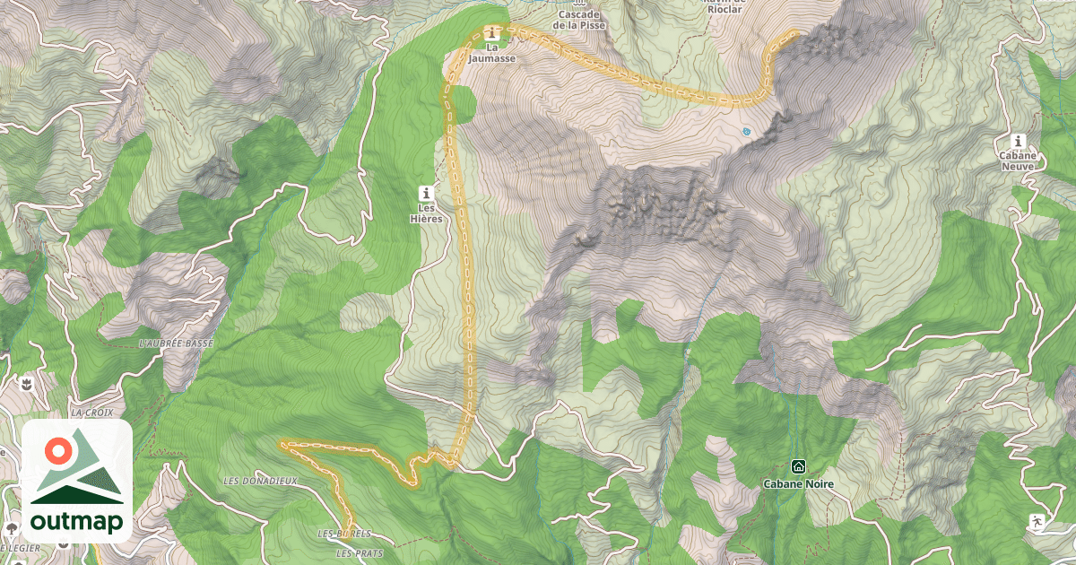 Map of Rocher des Cailles — Les Prats