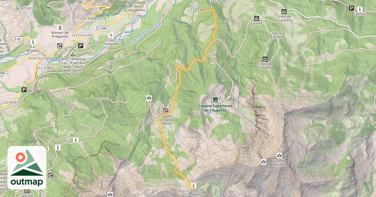 Map of Combeau — Clot-Davin