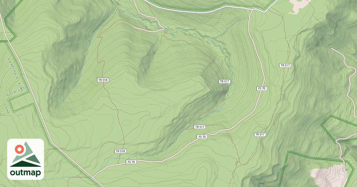 Map of ROARING PLAINS