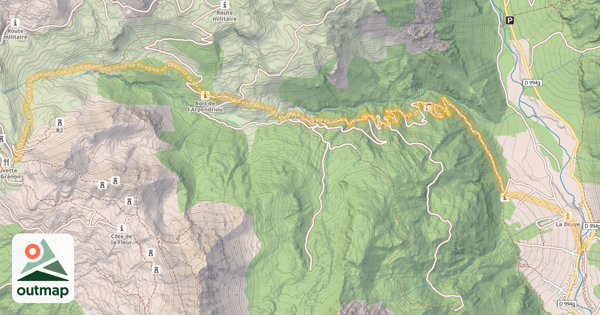 Map of Col de Granon — La Draye