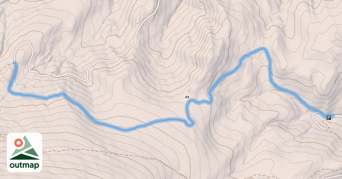 Map of South Fork Bracket Creek Road
