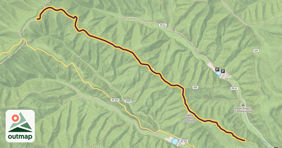 Map of Hone Quarry Mountain Trail