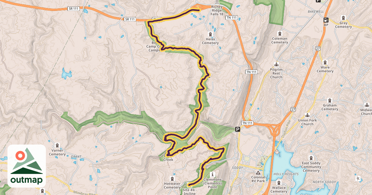 Map of CT - Soddy Creek Gorge Trail (North)