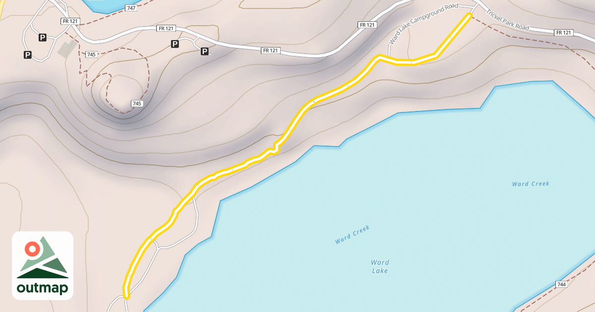 Map of Ward Lake Campground Road