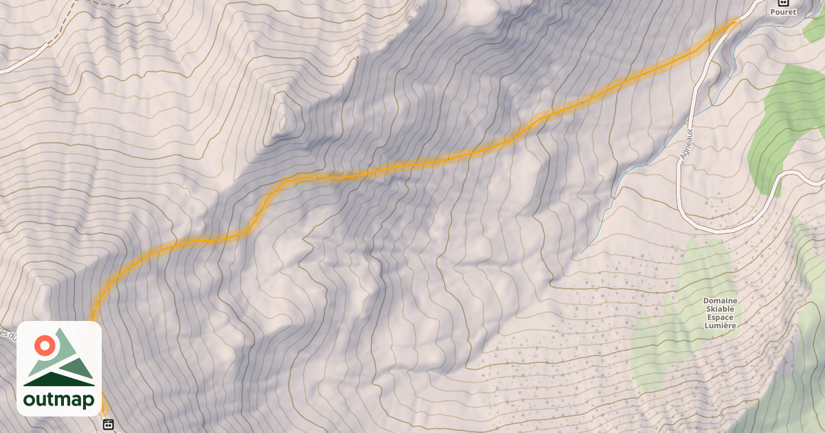 Map of Pouret Hors Piste
