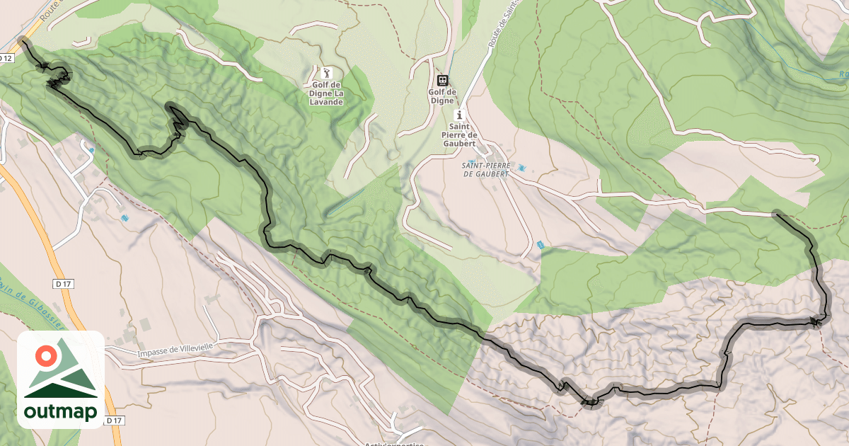 Map of les crêtes du golf de Gaubert