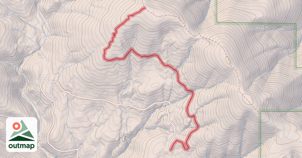 Map of Deer Creek Rainbow Ridge Trail