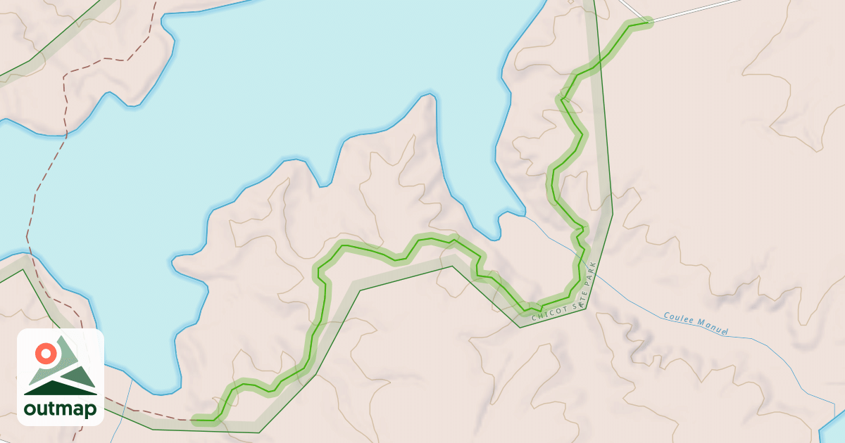 Map of East Landing to South Landing Trail in Evangeline