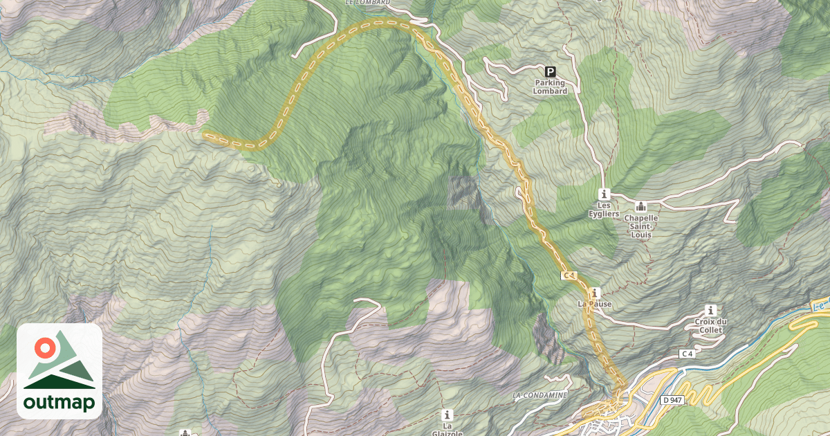 Map of Crête de Chalvet — Aiguilles