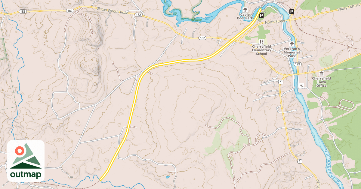 Map of Down East Sunrise Trail