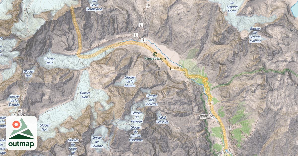 Map of Col de la Grande Sagne — Ailefroide