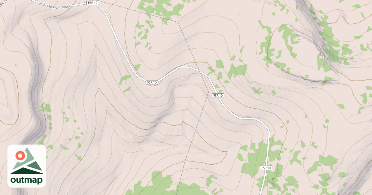Map of HUNT MOUNTAIN