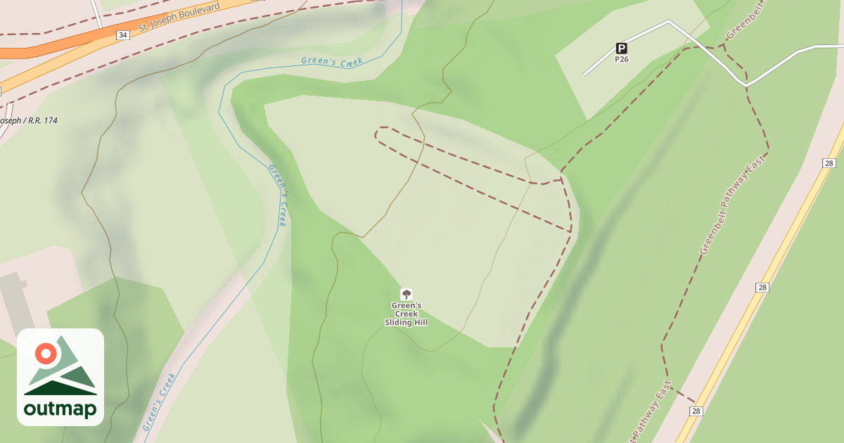 Map of Green's Creek Toboggan Hill