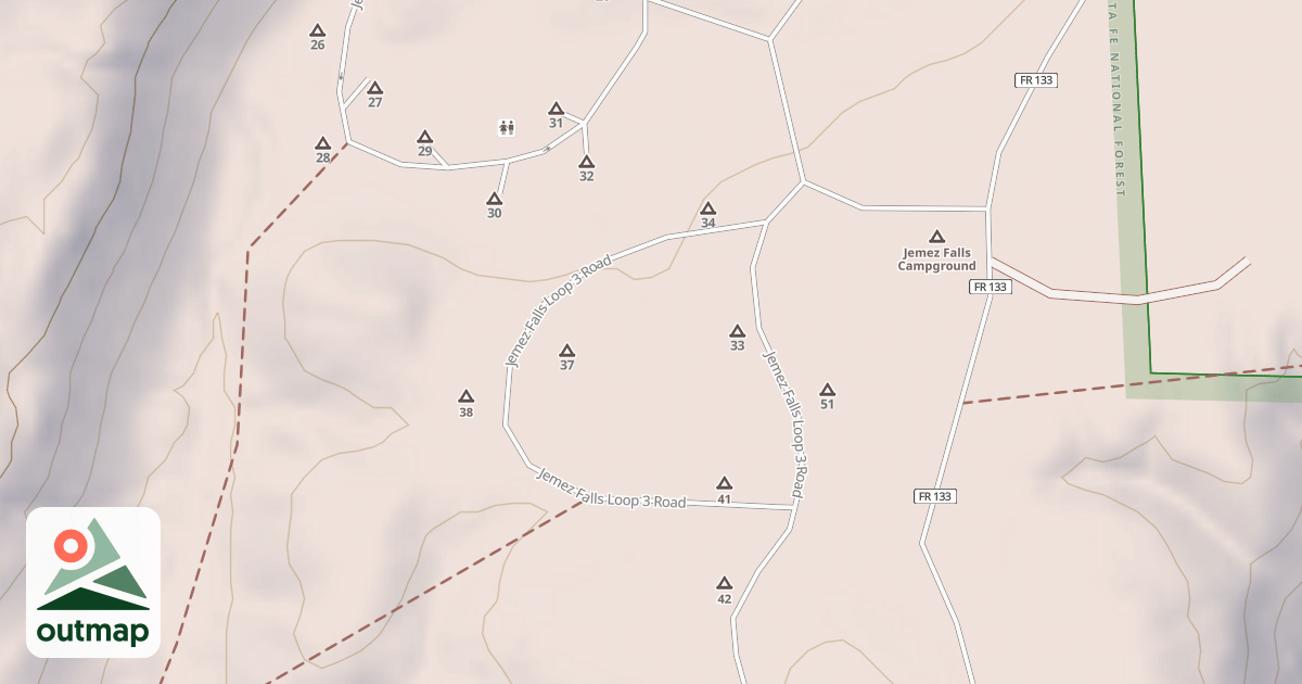 Map of JEMEZ FALLS LOOP 3