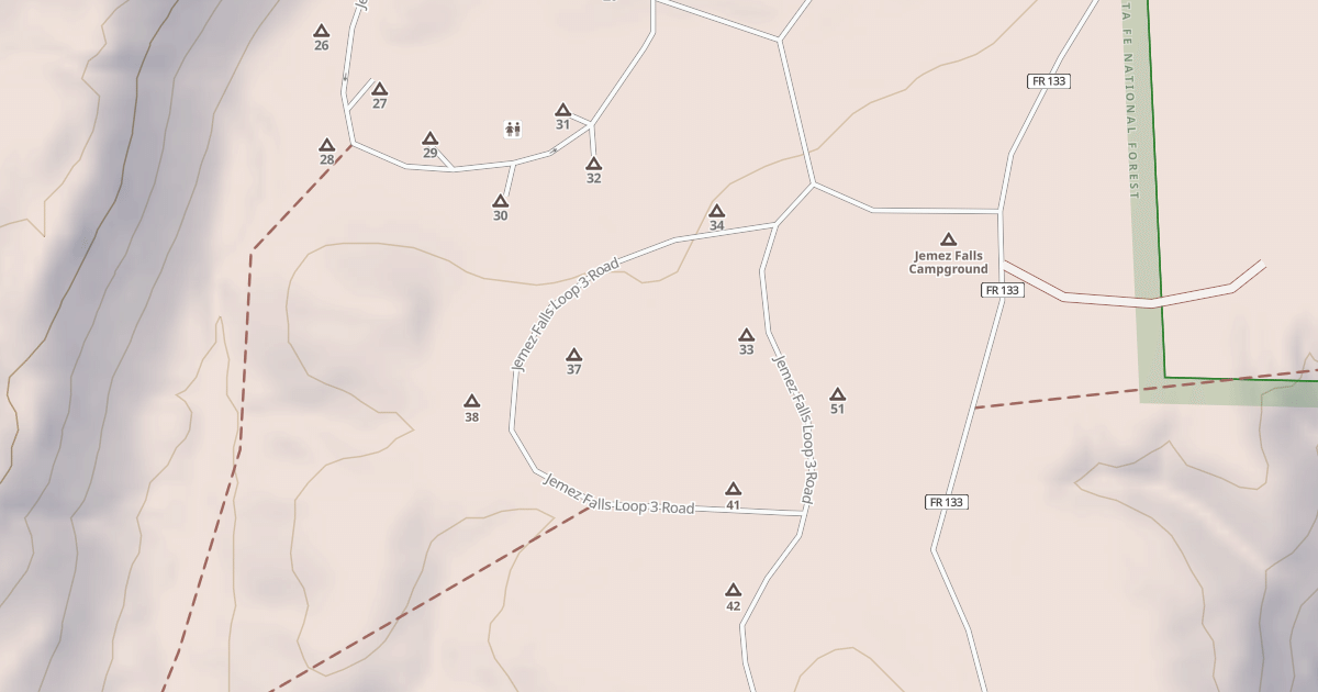 Map preview of JEMEZ FALLS LOOP 3