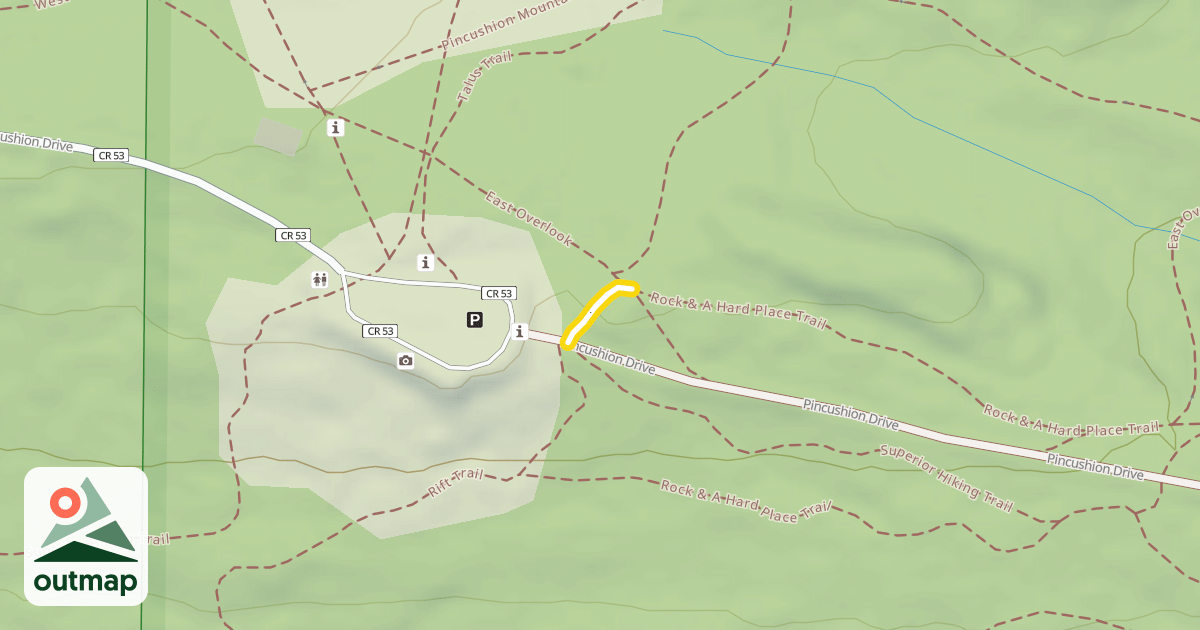 Map of Rock & A Hard Place Trail