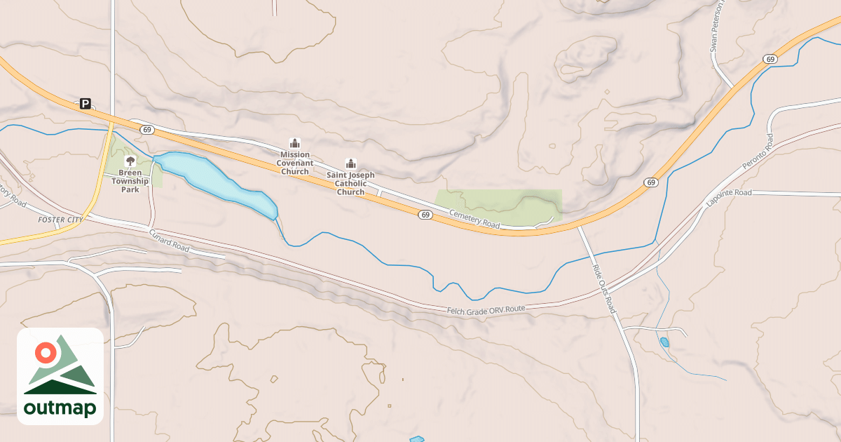 Map of Felch Grade Route