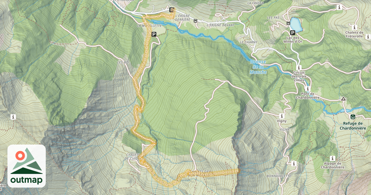 Map of La Chailla — L'Érigné derrière