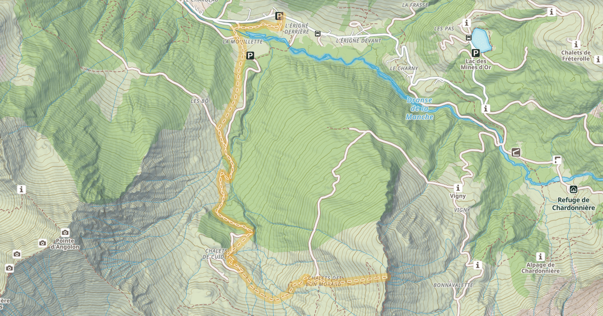 Map preview of La Chailla — L'Érigné derrière
