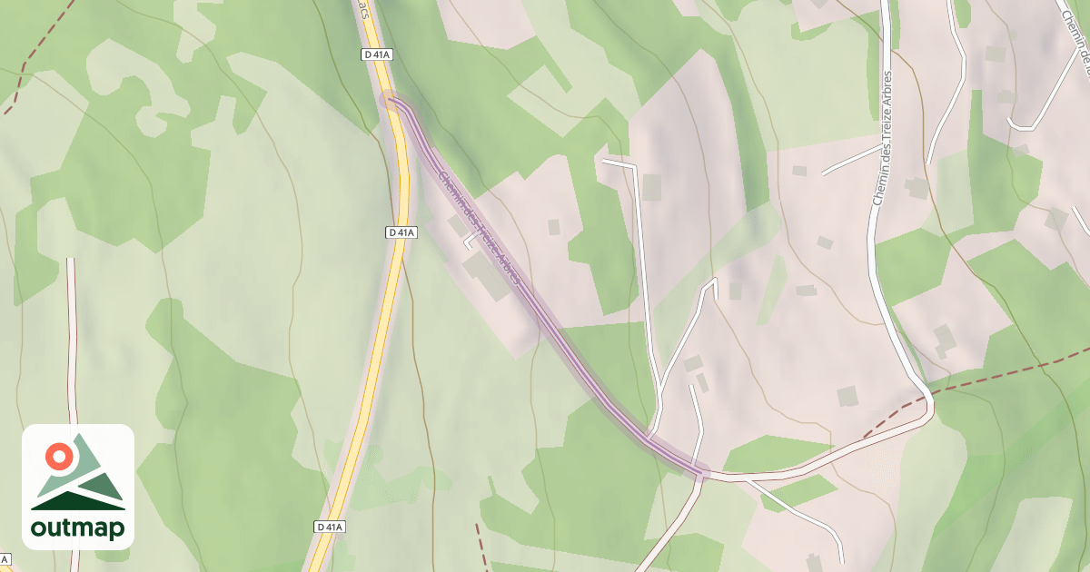 Map of Chemin des Treize Arbres