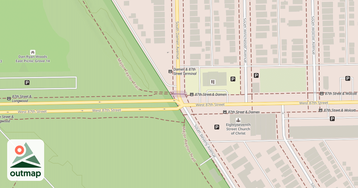 Map of Major Taylor Trail