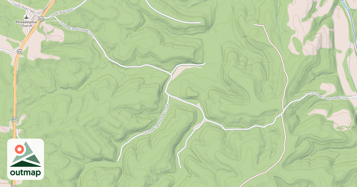 Map of KITCHENS HOLLOW