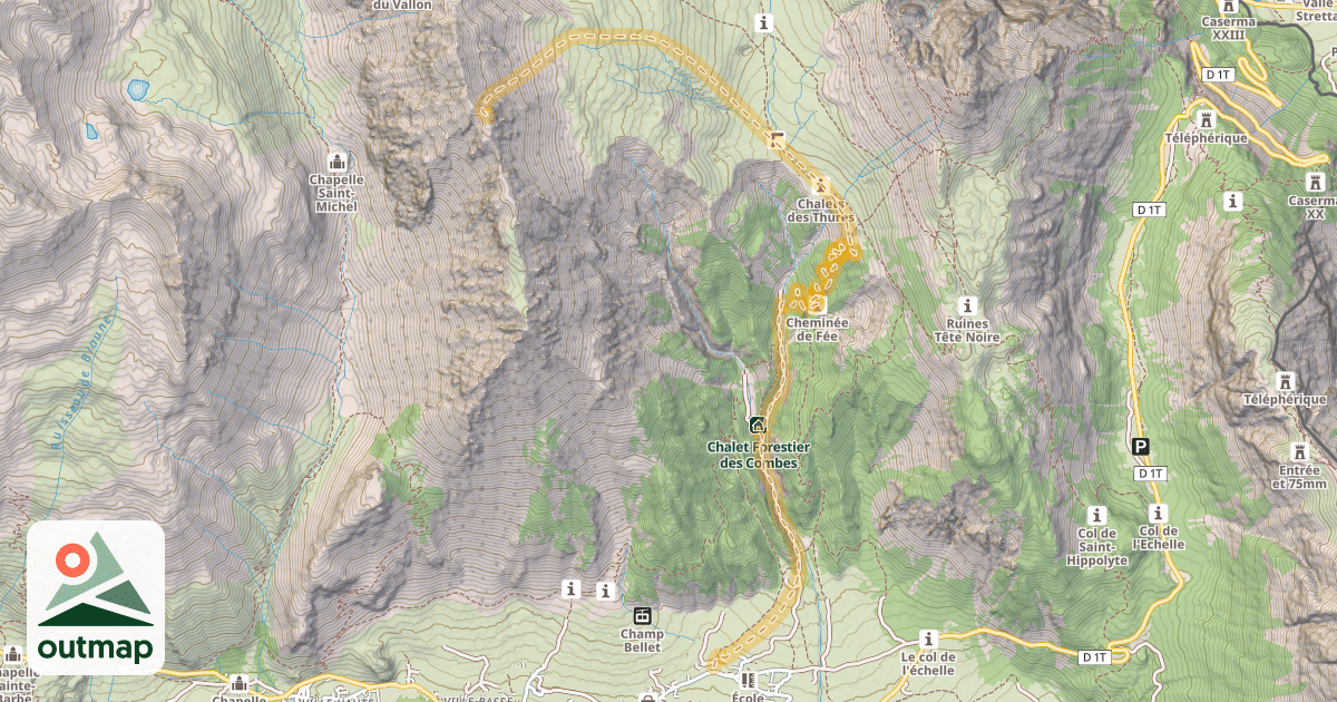 Map of Crête de la Charmette — Roubion