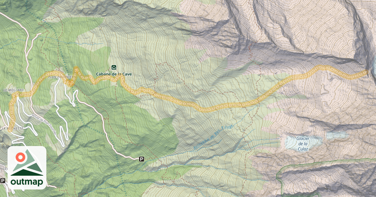 Map of Col de Becca Motta — La Rochette