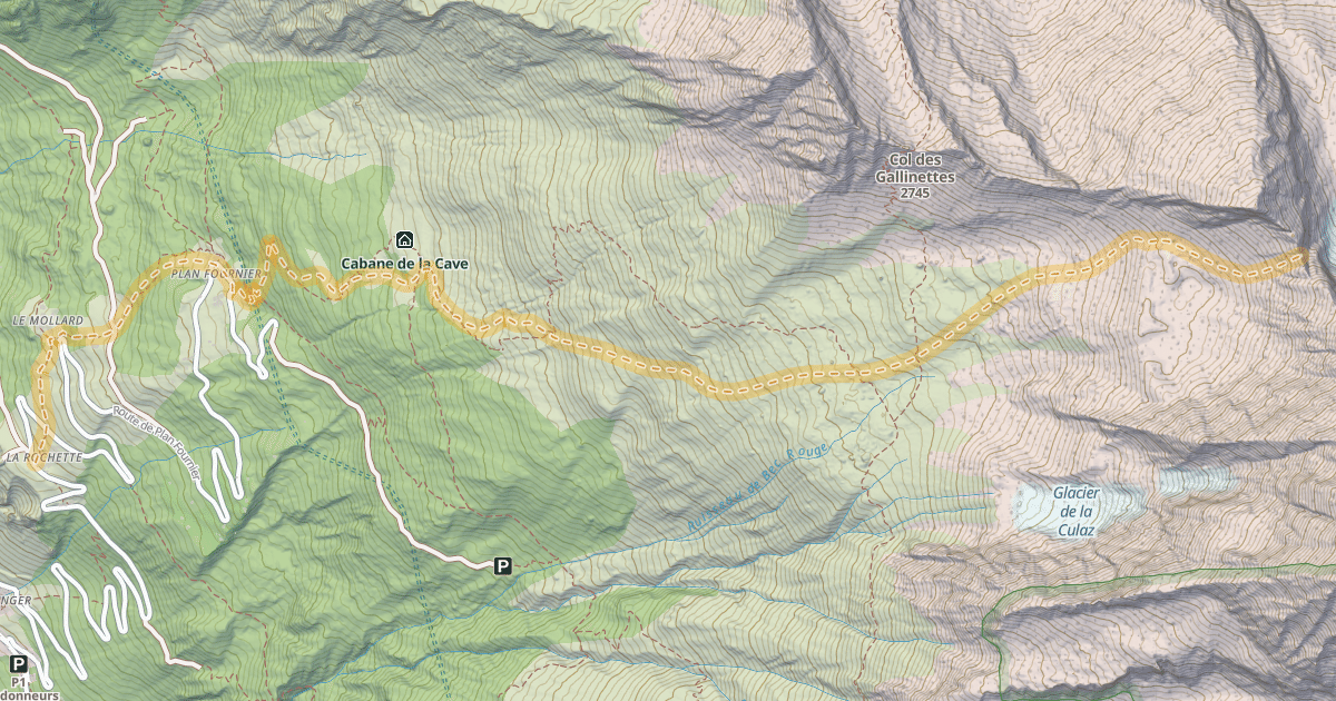 Map preview of Col de Becca Motta — La Rochette