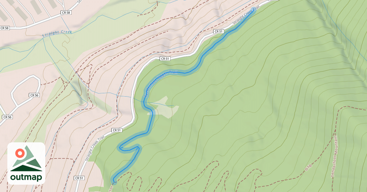 Map of Tenderfoot Upper Trail