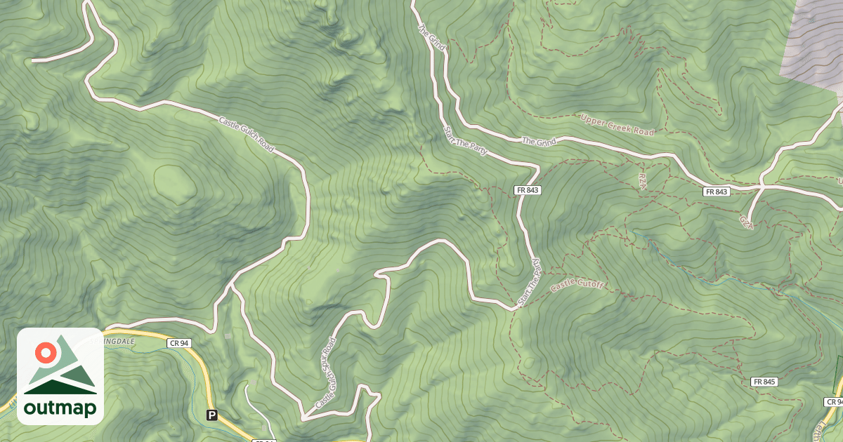Map of CASTLE GULCH SPUR