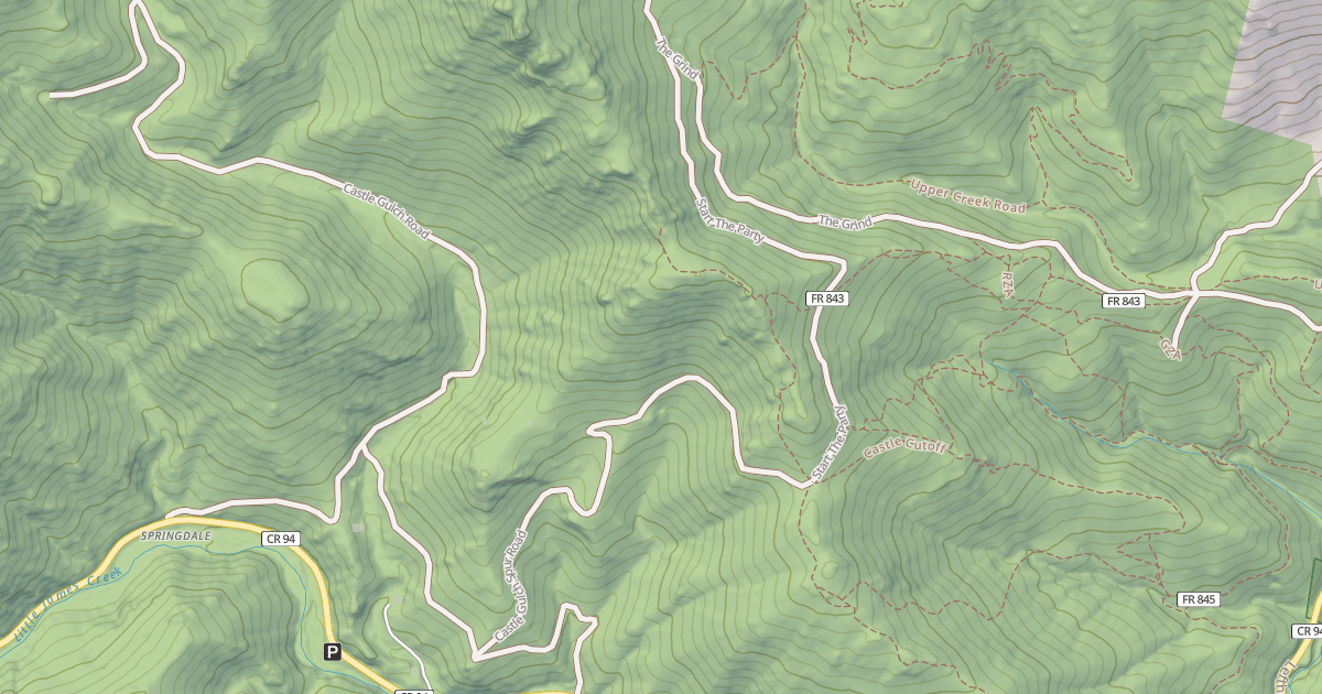 Map preview of CASTLE GULCH SPUR