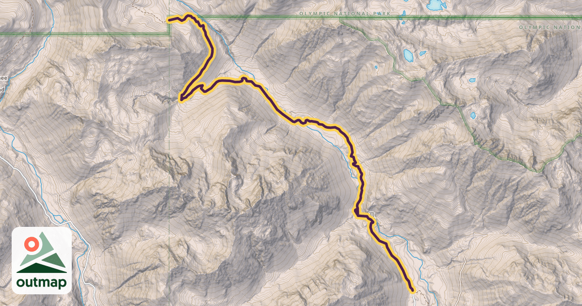 Map of Upper South Fork Skokomish Trail #873