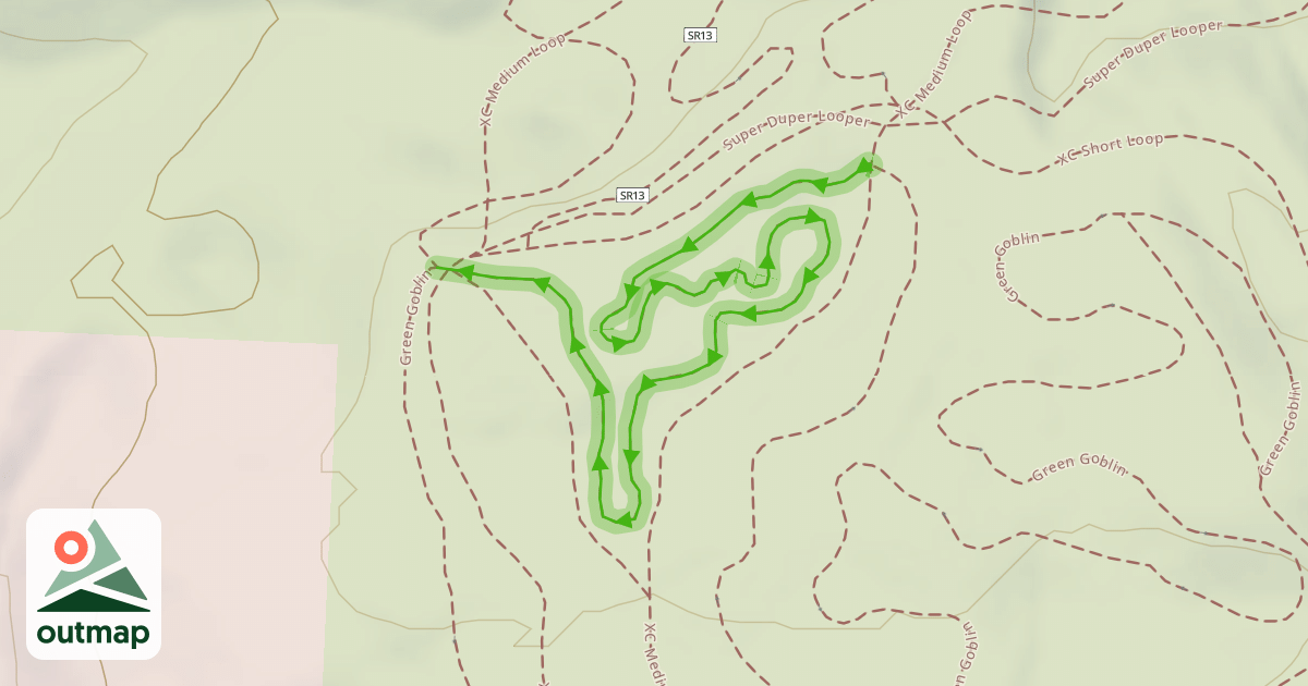 Map of Sebastian's Switchbacks - Green Goblin