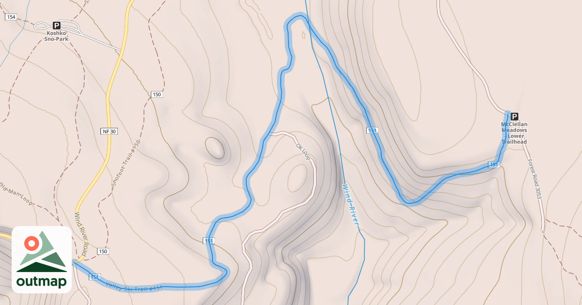 Map of Valley Ski Trail #151