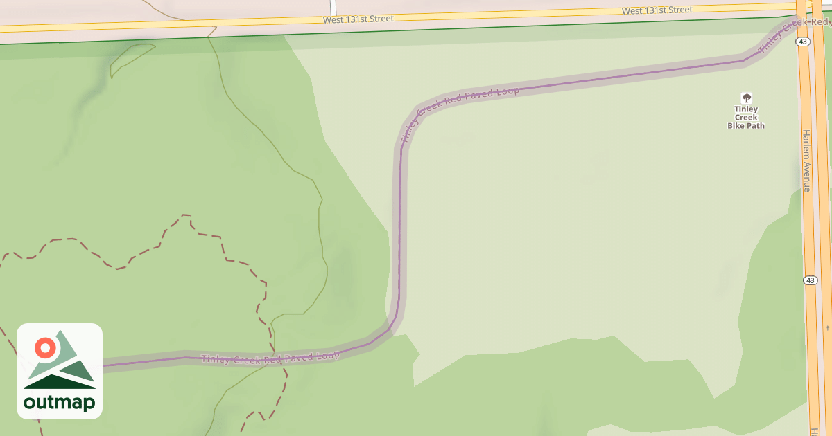 Map of Tinley Creek Red Paved Loop