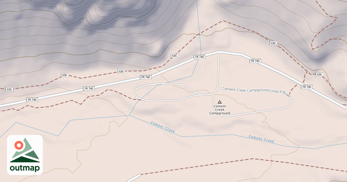 Map of CEMENT CREEK CG LOOP B