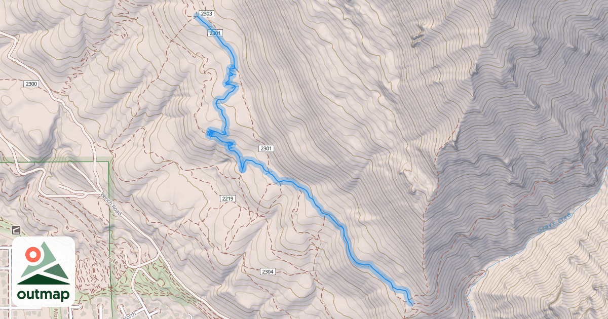 Map of Mahogany Bench Trail