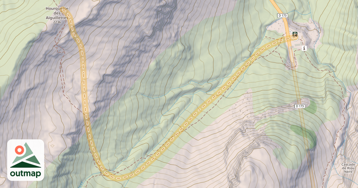 Map of Hourquette des Aiguillettes — Tunnel du Biesla